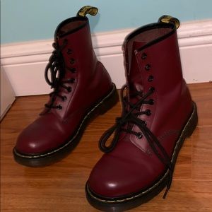 Dr.Martens Cherry Red Boots WORN IN